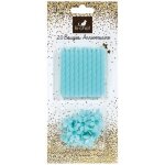 Bougie anniversaire x 20 + supports bleu