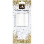 Bougie anniversaire x20 + 20 supports blanc