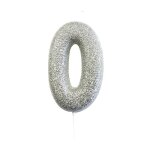 Bougie argent paillette chiffre 0