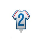 Bougie chiffre 2 maillot france football 8cm