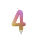 Bougie chiffre 4 feerique pastel 9cm