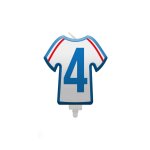 Bougie chiffre 4 maillot france football 8cm