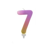 Bougie chiffre 7 feerique pastel 9cm
