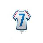 Bougie chiffre 7 maillot france football 8cm