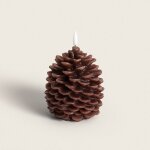 Bougie led cire naturelle a piles konggle brun