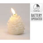Bougie led pomme de pin timer 6. 5x6. 5x7cm blanc
