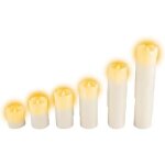 Bougies led - ptit clown - lot de 6 - effet cire - diff�rentes tailles - jaune