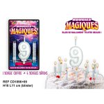 Bougies magiques chiffre 9