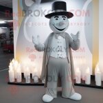 Bougie parfum�e argent�e personnage costume mascotte redbrokoly habill� avec un pantalon habill� et des ...