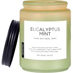 Bougies parfum�es en cire de soja � l'eucalyptus et � la menthe, 110 heures de combustion, bougies d'aromath�r ...