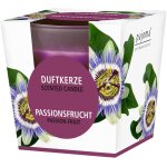 Bougie parfum�e, fruit de la passion dans un verre satin� poids de la cire : 120 g dur�e de combustion ...