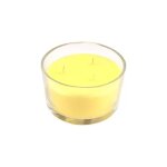 Bougie verrine parfum�e 3 m�ches citronnelle