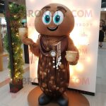 Bougie parfum�e marron mascotte redbrokoly personnage habill� d'une robe et de colliers