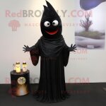 Bougie parfum�e noire mascotte redbrokoly personnage habill� avec un pantalon et des �pingles � ch�le ...