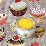 Bougie parfum�e tartelette au citron fabriqu�e en provence