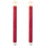 Bougies � piles - lumineo - lot de 2 - 24, 1 cm - cire r�aliste - flamme blanche chaude