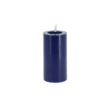 Bougie pilier cire glossy flamme led 7x15cm indigo