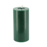 Bougie pilier cire glossy flamme led 7x15cm vert