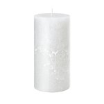 Bougie pilier cire rustique 11x7cm 51h blanc