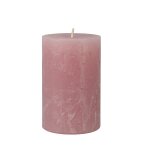 Bougie pilier cire rustique 8x6cm 25h rose antique
