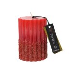 Bougie pilier kaemingk paraffine 10 x 7 cm rouge paillet�