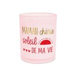 Bougie verre rose maman cherie soleil de ma vie