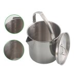 Bouilloire en acier inoxydable de 1, 2 l, th�i�re d'escalade portable, pot suspendu, cuiseur, pot de ...