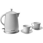 Bouilloire en c�ramique 1, 5 litre 1500 w concept rk0020 avec deux tasses et sous - tasses