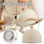 Bouilloire a eau pour tous les poles, pot d'eau de 2, 5 l avec design de sifflet et poigne en bois ...
