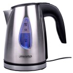 Bouilloire electrique 1, 0 litre, cuve en acier inoxydable sans bpa, 1630w, argent, mesko, ms1351