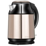 Bouilloire electrique de 1, 7 litre, acier inoxydable sans bpa, r�sistance cach�e, 2000w, noir / argent, ...