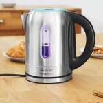 Bouilloire electrique de 1, 7l en acier inoxydable avec r�glage de la temp�rature 2200w gris noir