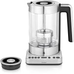 Bouilloire electrique 2 en 1 de 1, 7l sans fil 3000w gris noir