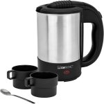 Bouilloire electriques - bouilloire electrique - bouilloire en acier de voyage, inox / noir - wkr 3624 ...