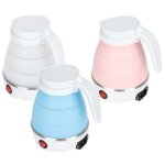 Bouilloire electrique pliable en silicone de 600ml, chaudire a eau portable pour voyage, thire chauffante ...