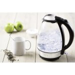 Bouilloire electrique en verre de 1, 7l sans fil 2400w gris noir