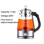 Bouilloire electrique en verre pu 'er noir, bouilloire a caf et a th, thermos, vaporisateur de vapeur ...