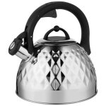 Bouilloire a induction thire sifflet 2, 5l acier inox. , design moderne, , argent, florina, fenny mirror ...