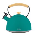 Bouilloire a induction thire sifflet 2, 3l acier inox. , poigne en bois, , vert, briebe, nordic