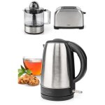 Bouilloire inox 1, 7l sans fil 2200w arre?t automatique + grille - pain inox 2 fentes 850w 3 fonctions ...
