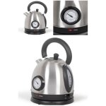 Bouilloire rtro inox grise 1800w avec thermomtre sans fil range cordon arrt automatique 1. 8 litres ...