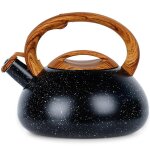 Bouilloire sifflante en acier noir 3 litres