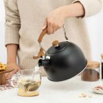 Bouilloire a thé en acier inoxydable, théière en email de qualité alimentaire avec poignée résistante ... Bouilloire a thé en acier inoxydable, théière en email de qualité alimentaire avec poignée résistante ...