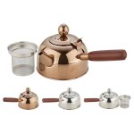 Bouilloire a th en acier inoxydable, poigne en bois, thire, bouteille d'eau bouillante, caf, cuisinire ...