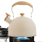 Bouilloire a th avec manche en bois, petite thire avec poigne en bois, outil de cuisine universel ...