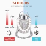 Bouilloire thermique en acier inoxydable avec chane incruste de diamant, tasse a caf flash, gobelets ...