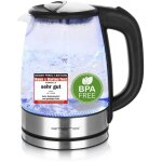 Bouilloire en verre wk - 119988, 1, 7 litre, 2200 watts, �clairage int�rieur led, base � 360, gagnant ...