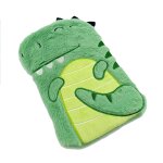 Bouillotte enfant � dinosaure en fourrure verte