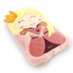 Bouillotte enfant princesse en fourrure rose