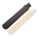 Bouillotte avec housse tricot�e gris fonc�